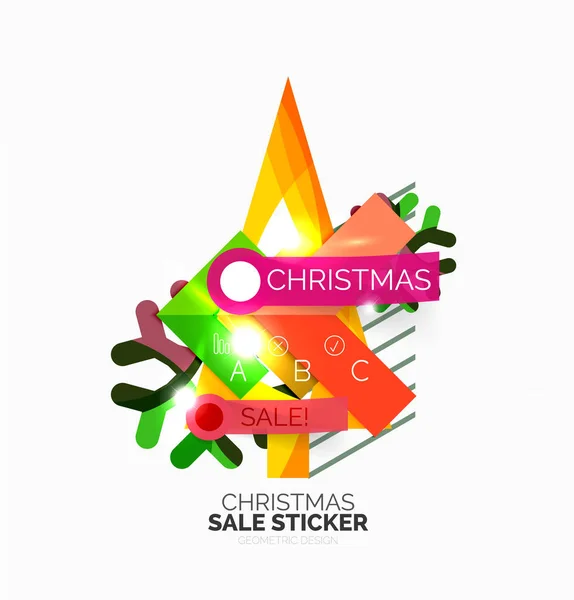 Brillante festa di Capodanno e banner di vendita di Natale — Vettoriale Stock