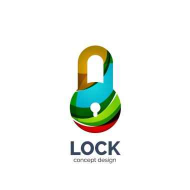 Vektör yaratıcı soyut kilit logo hatları ile oluşturulan
