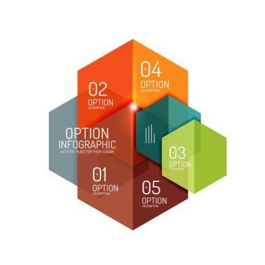Kağıt geometrik soyut Infographic düzenleri