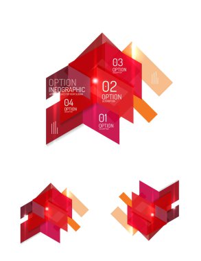 Soyut kağıt geometrik Infographic şablonları