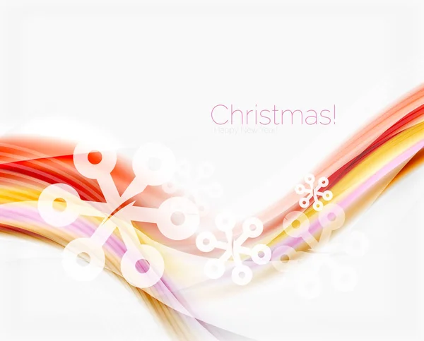 雪花的波浪线。圣诞节抽象背景 — 图库矢量图片