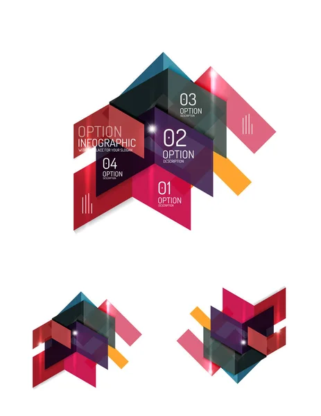 Abstracte papier geometrische infographic sjablonen — Stockvector