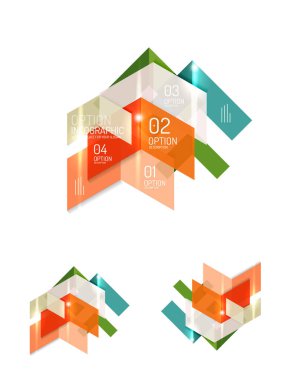 Soyut geometrik kağıt grafik düzenleri kümesi