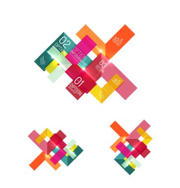 Soyut geometrik kağıt grafik düzenleri kümesi