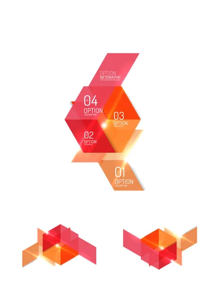 Set abstracte geometrische papier grafische indelingen — Stockvector