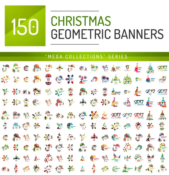 Mega collection av jul försäljning banner mallar — Stock vektor