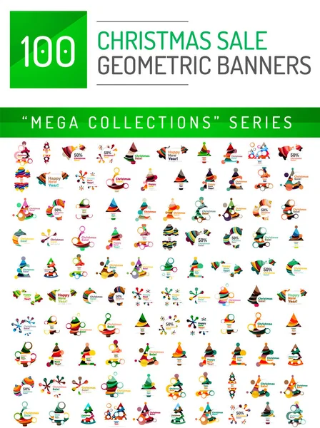 Mega collection of Christmas sale banner templates — Stock Vector