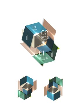 Soyut geometrik kağıt grafik düzenleri kümesi