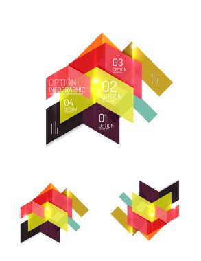 Soyut geometrik kağıt grafik düzenleri kümesi