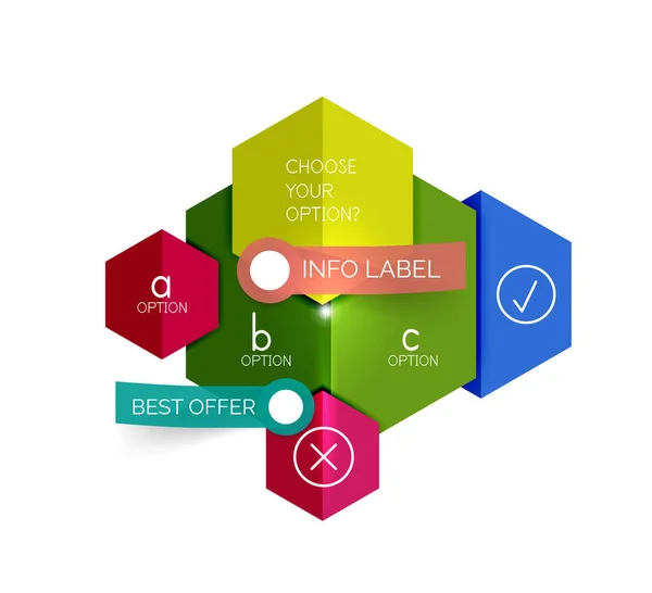 ビジネスの幾何学的なインフォ グラフィック バナーのテンプレート — ストックベクタ