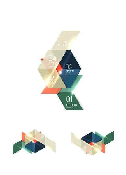 Modèles d'infographie géométrique abstraits en papier — Image vectorielle