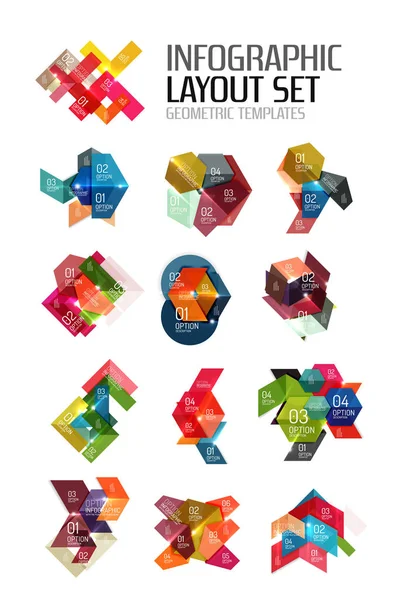 Modelos infográficos geométricos de papel abstrato — Vetor de Stock