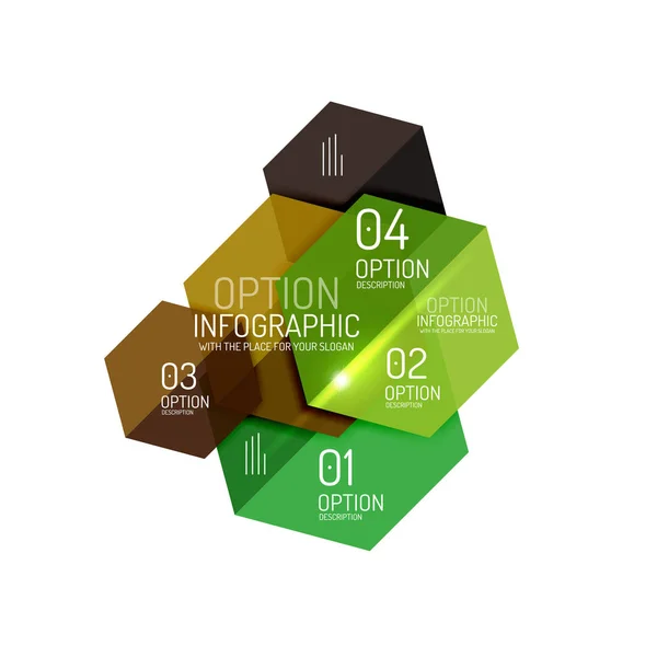 Modelli di design del layout infografico della carta — Vettoriale Stock