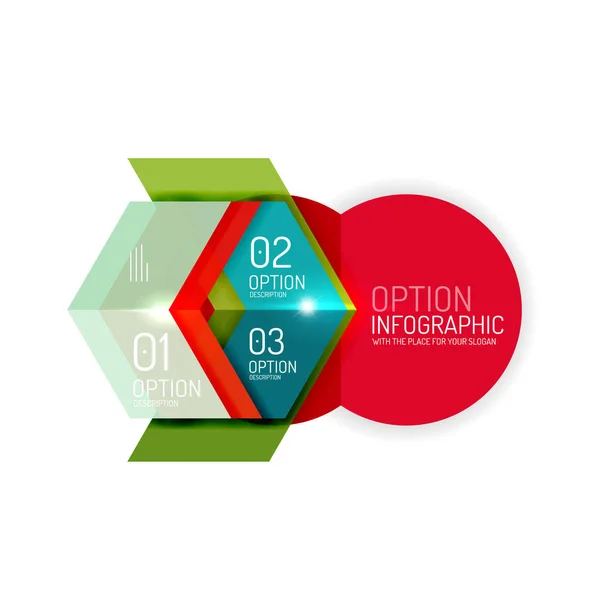 Sfondo astratto, modelli di opzioni infografiche geometriche — Vettoriale Stock