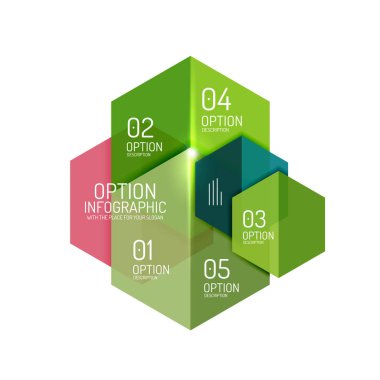 Kağıt modern Infographic geometrik şablonları