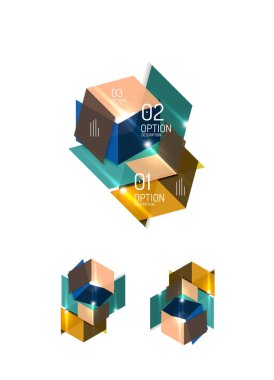 Soyut kağıt geometrik Infographic şablonları