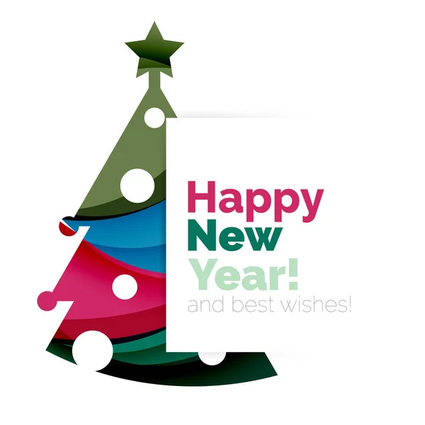 Feliz Año Nuevo y Navidad elementos de tarjetas de felicitación vacaciones — Vector de stock