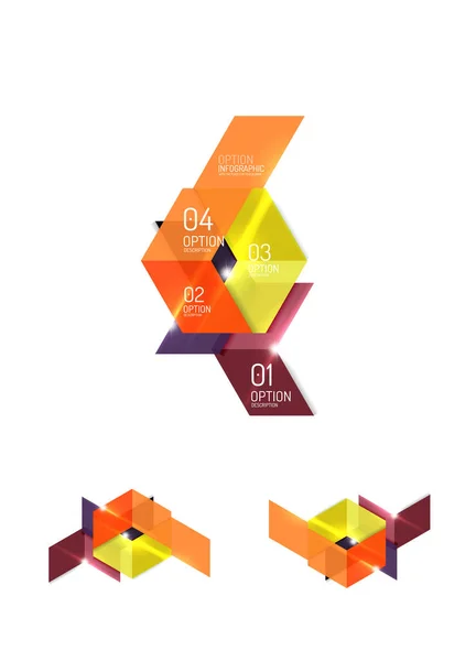 Abstracte papier geometrische infographic sjablonen — Stockvector