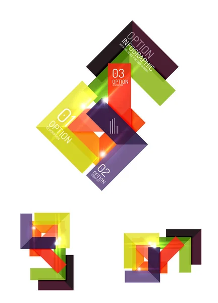 Set of abstract geometric paper graphic layouts — Stock Vector