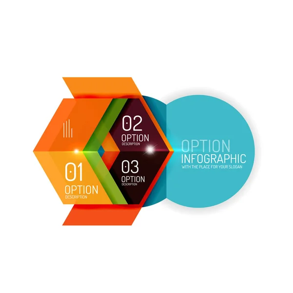 Arka plan, geometrik Infographic seçeneği şablonları — Stok Vektör