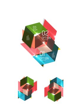 Soyut kağıt geometrik Infographic şablonları