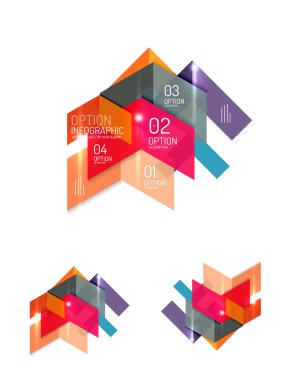 Soyut geometrik kağıt grafik düzenleri kümesi