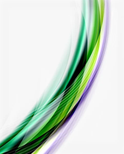 Hladké barevné čáry na bílém pozadí. Wave abstraktní pozadí — Stockový vektor