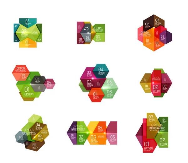 Paper geometric abstract infographic layouts — Stock Vector