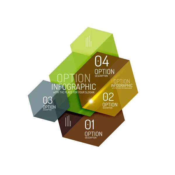 Diseños de infografía abstracta geométrica de papel — Archivo Imágenes Vectoriales