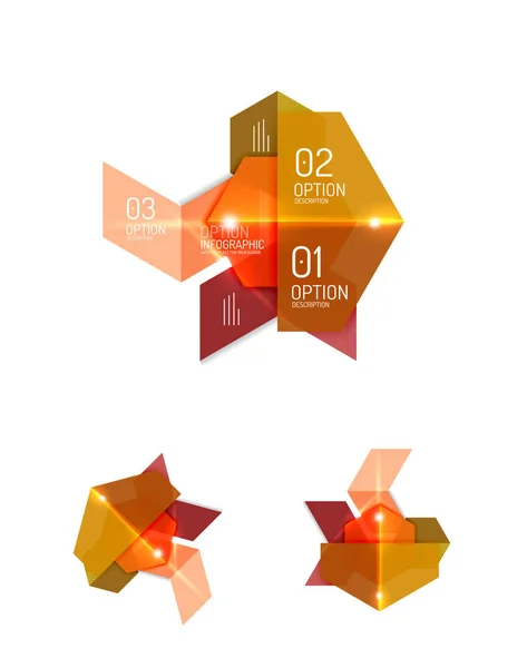 Abstracte papier geometrische infographic sjablonen — Stockvector