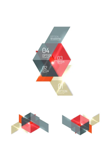 Set abstracte geometrische papier grafische indelingen — Stockvector