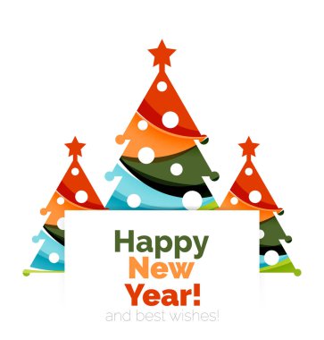 Mutlu yeni yıl ve Chrismas tatil tebrik kartı öğeleri