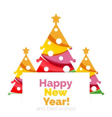 Mutlu yeni yıl ve Chrismas tatil tebrik kartı öğeleri