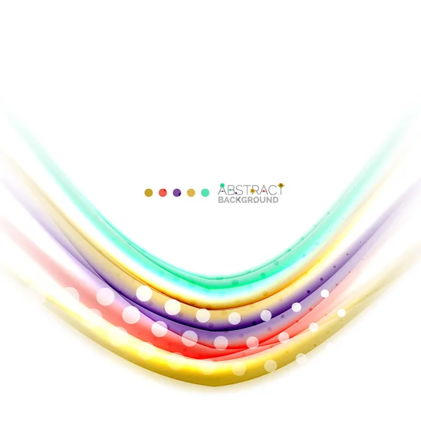 Lignes multicolores sur fond abstrait blanc, concept de mouvement — Image vectorielle