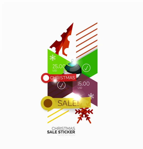 Christmas sale stickers and labels — Stock Vector
