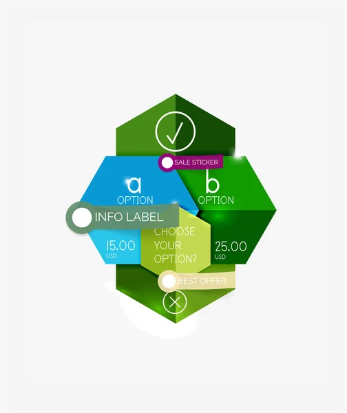 Papier infografikę banery i naklejki — Wektor stockowy