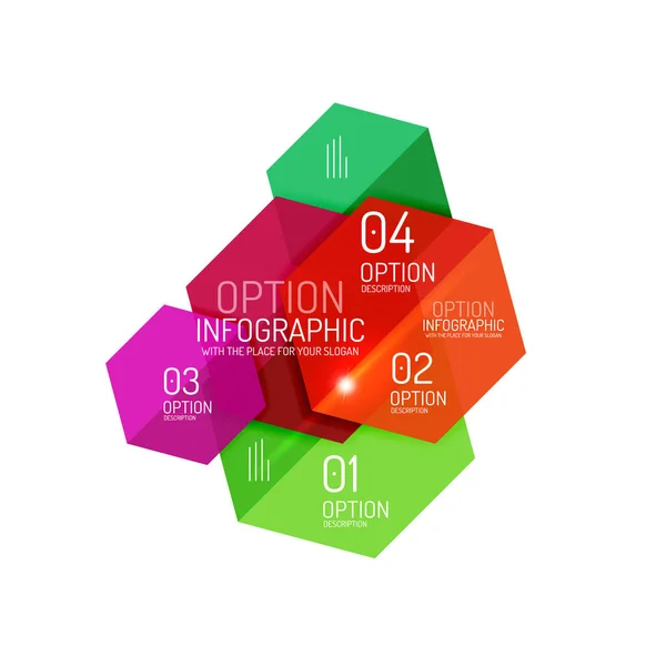 Modelli geometrici infografici moderni in carta — Vettoriale Stock