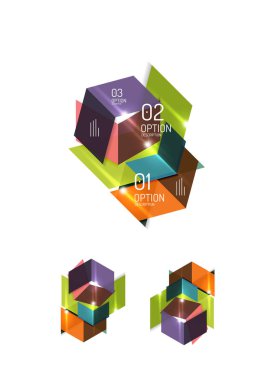 Soyut kağıt geometrik Infographic şablonları