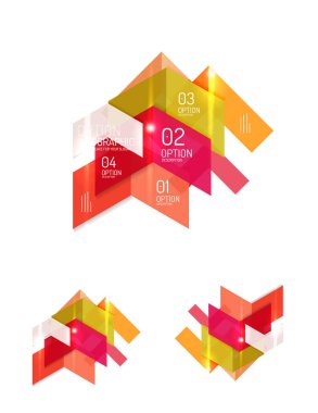 Soyut kağıt geometrik Infographic şablonları