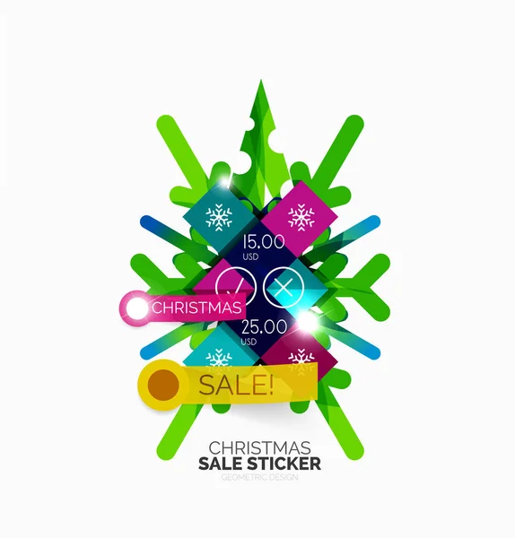 Adesivi e etichette di vendita di Natale — Vettoriale Stock