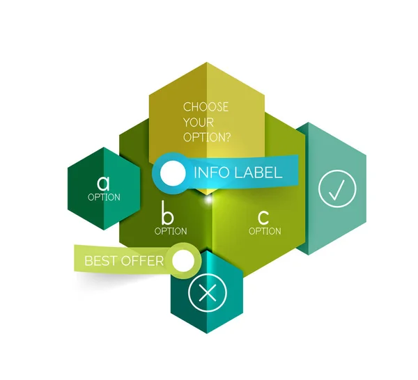 Abstrakcyjne infografiki szablony geometryczne — Wektor stockowy
