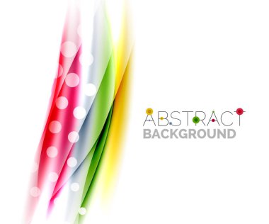 Renkli parlak ışık efektleri ile dalgalı çizgiler. Arka plan şablonu