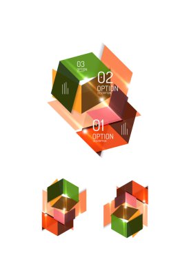 Soyut kağıt geometrik Infographic şablonları