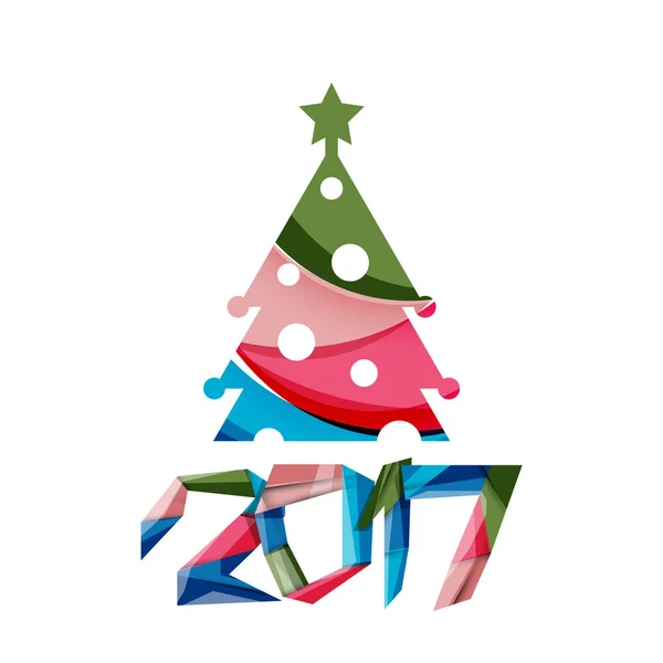 Christmas geometriska banner, 2017 nyår — Stock vektor