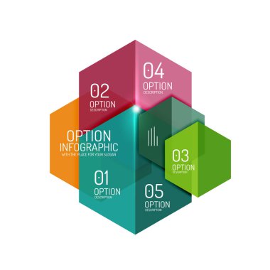 Kağıt modern Infographic geometrik şablonları
