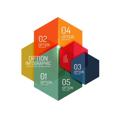 Kağıt modern Infographic geometrik şablonları