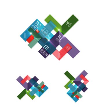 Soyut kağıt geometrik Infographic şablonları