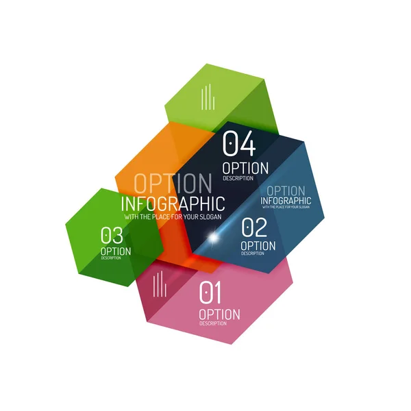 Papier moderne infografische geometrische Vorlagen — Stockvektor