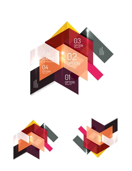 Abstracte papier geometrische infographic sjablonen — Stockvector