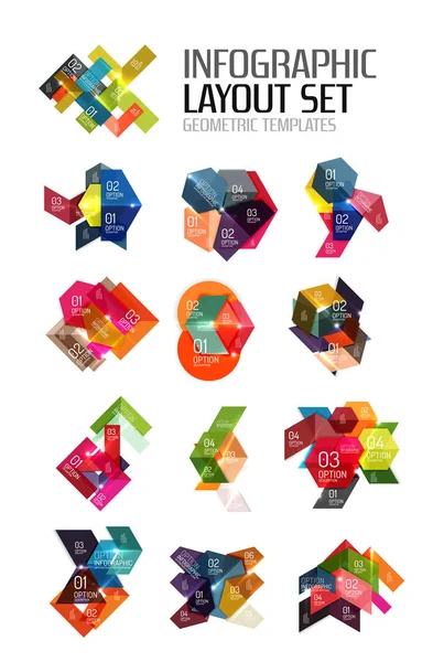 Plantillas de infografía geométrica en papel abstracto — Archivo Imágenes Vectoriales